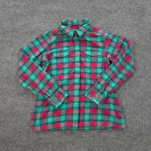 Patagonia‎ Shirt Womens 6 Portifino Pink Fjord Flannel Hike Camp Outdoors Logo